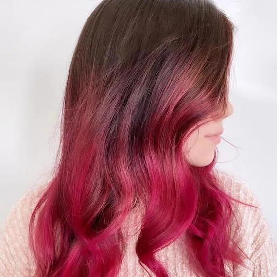 Red to Pink hair Balayage to Try