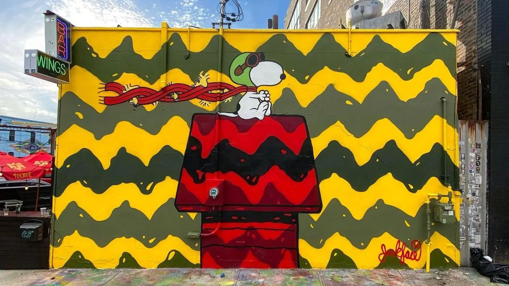 bushwick collective graffiti art jerkface snoopy