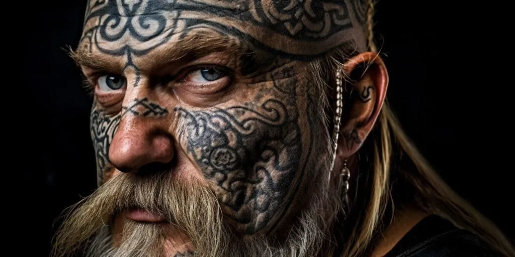 Nordic Viking Face Tattoo