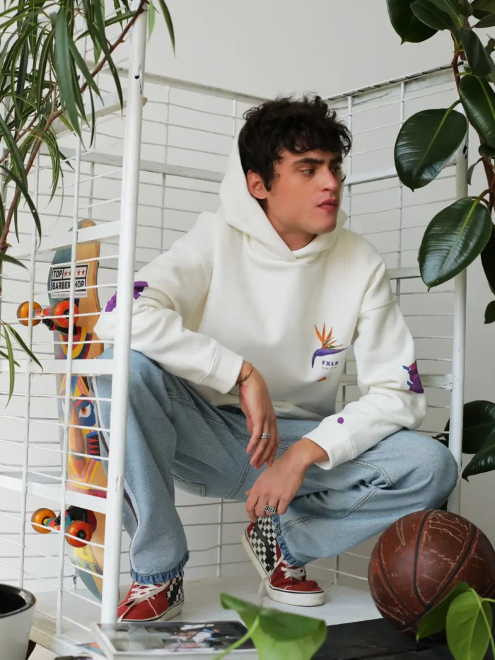 ECRU FLEECE HOODIE - Image 5
