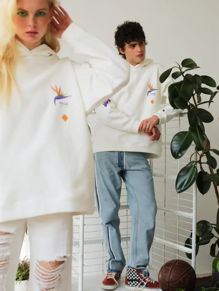 ECRU FLEECE HOODIE - Image 4