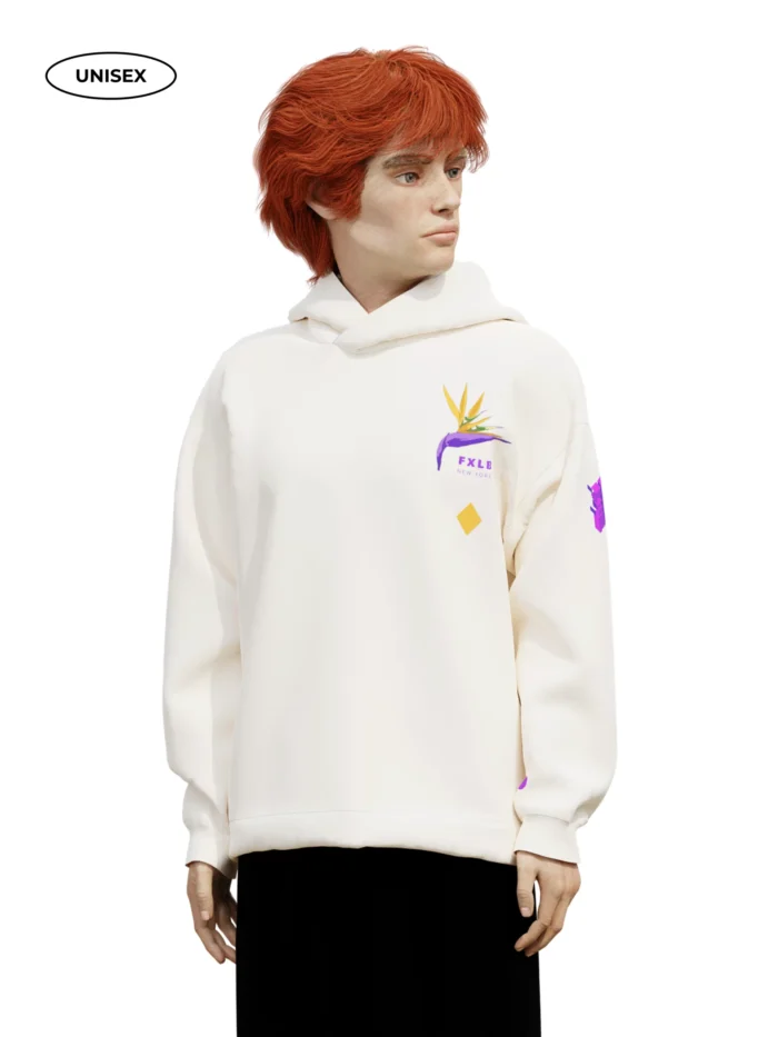 ECRU FLEECE HOODIE - Image 8