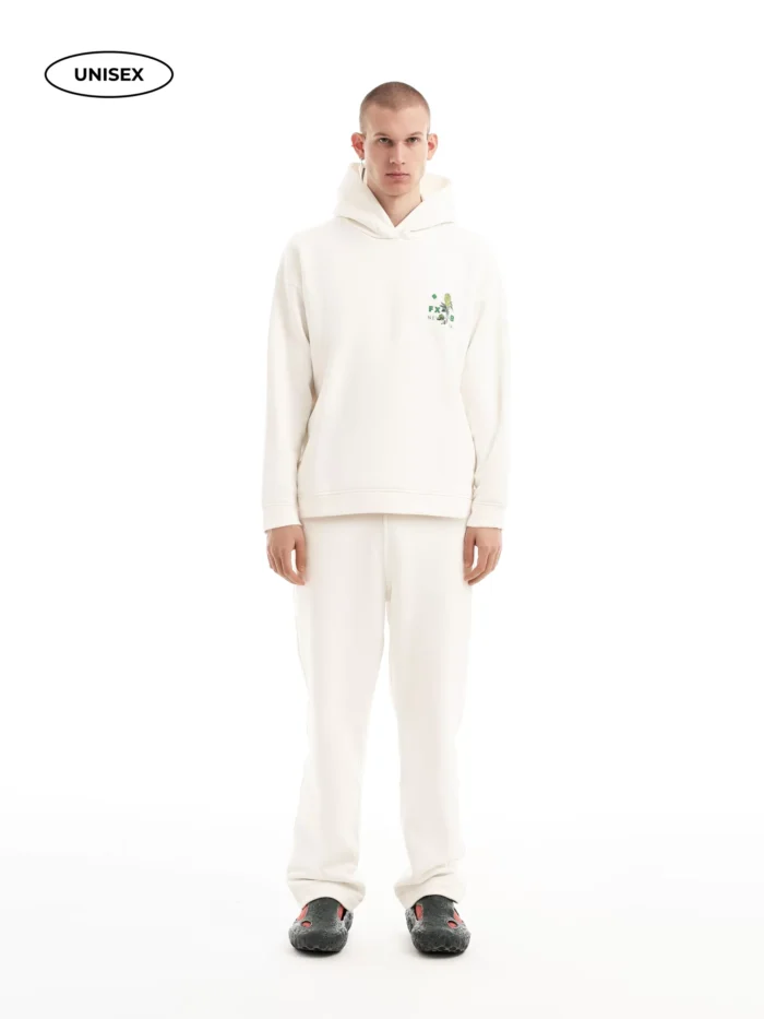 WHITE FLEECE HOODIE - Image 3