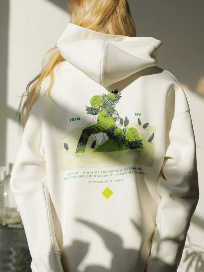 WHITE FLEECE HOODIE - Image 13