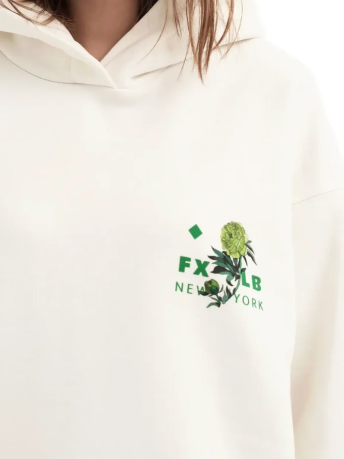 WHITE FLEECE HOODIE - Image 9