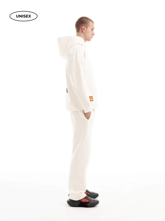 WHITE FLEECE HOODIE - Image 4