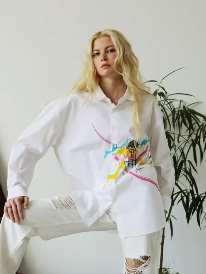 WHITE COTTON SHIRT - Image 5