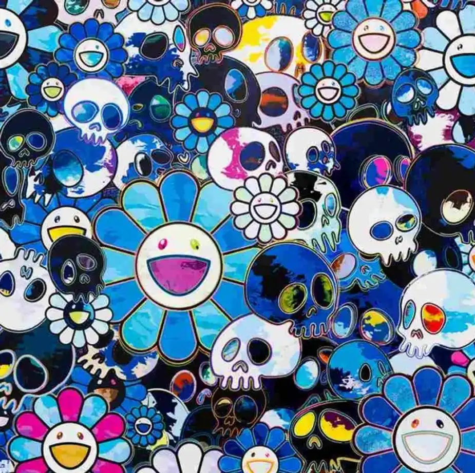 MEDICOM TOY - 村上隆 ポスター 4 TAKASHI MURAKAMI tide LY Takashi Murakami x KAIKAI KIKI MELTING DOB Ice Blue Edition