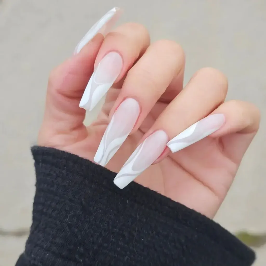 Minimalist Arch White Nails That Shine