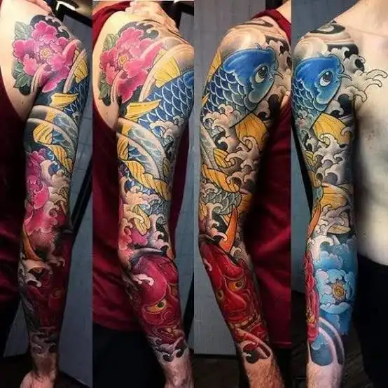 show koi fish tattoo different designs