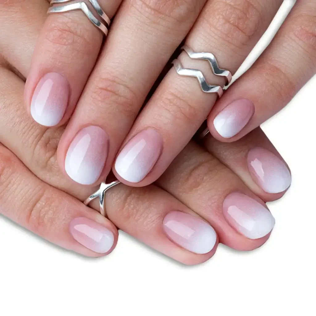 Minimalist Arch White Nails That Shine