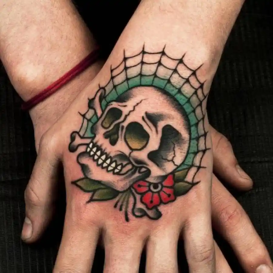 hand skull tattoo design