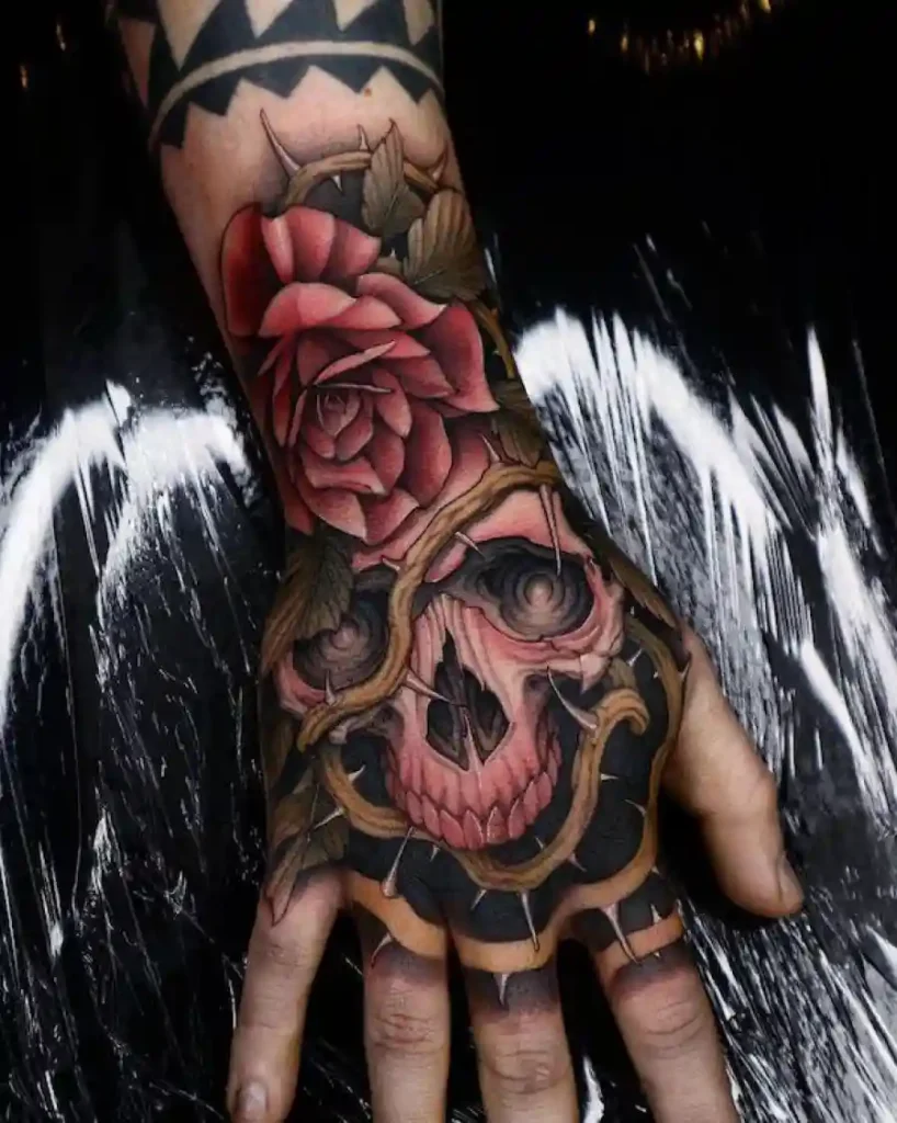 skull hand tattoo designs
