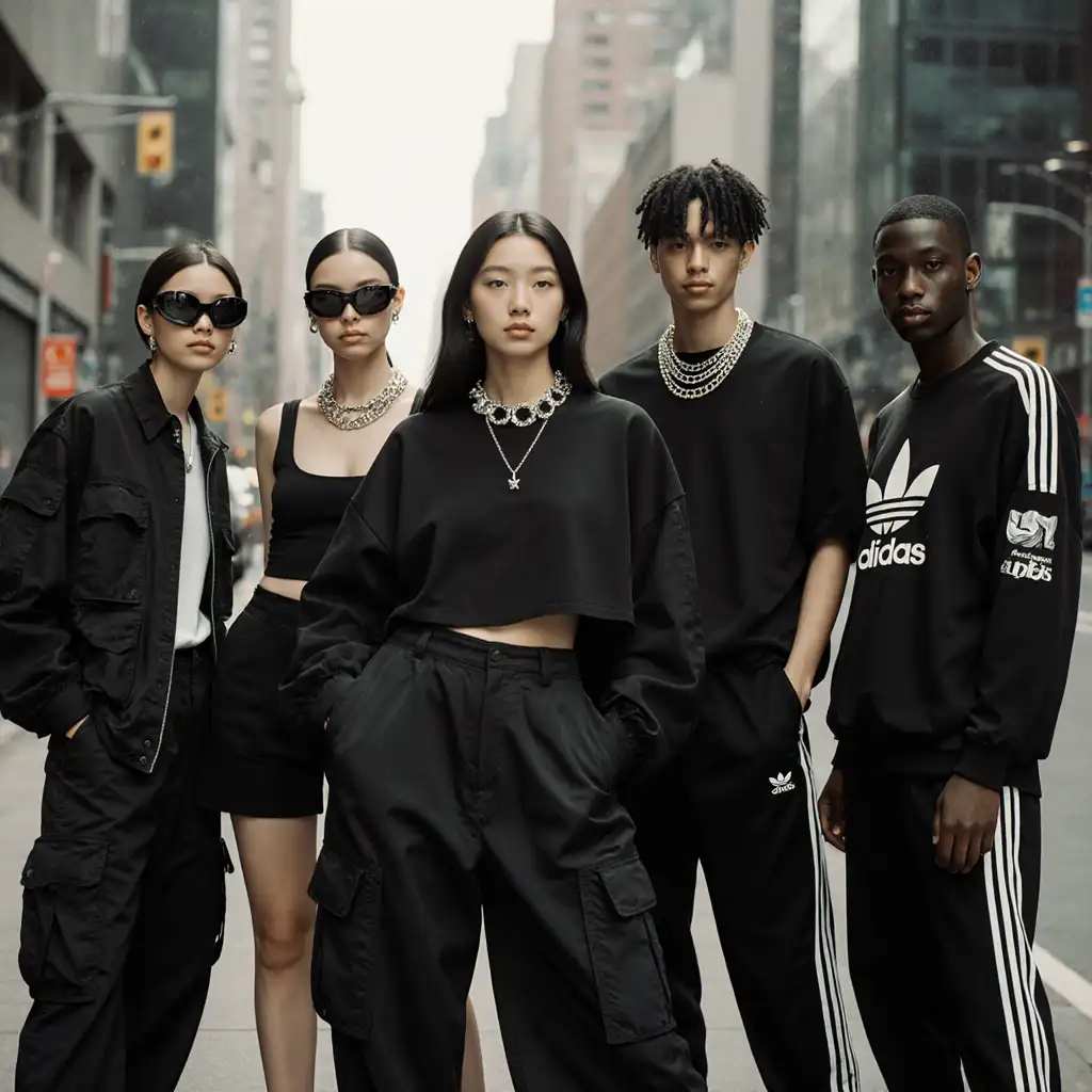 Top street style trends of 2025 with stylish all-black outfits in an urban setting