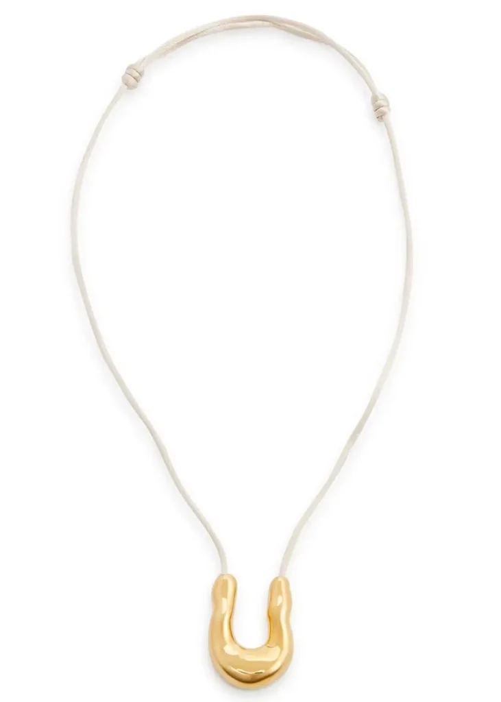 It's showing a leather necklace.