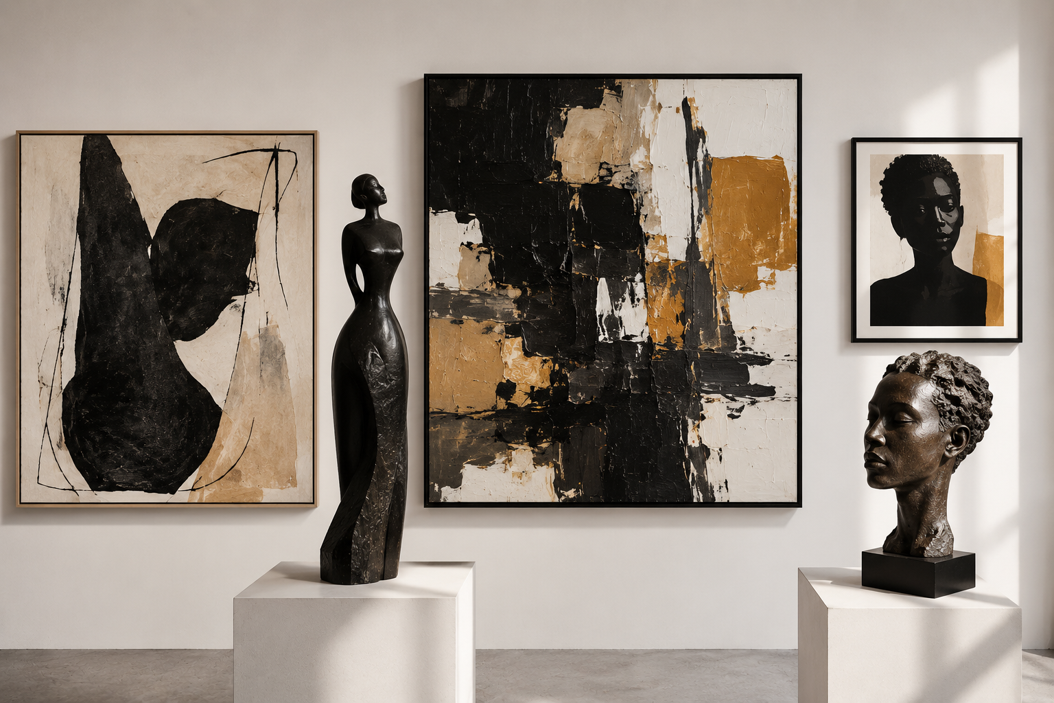 a picture diffrent type of artworks of diffrernt black artists.