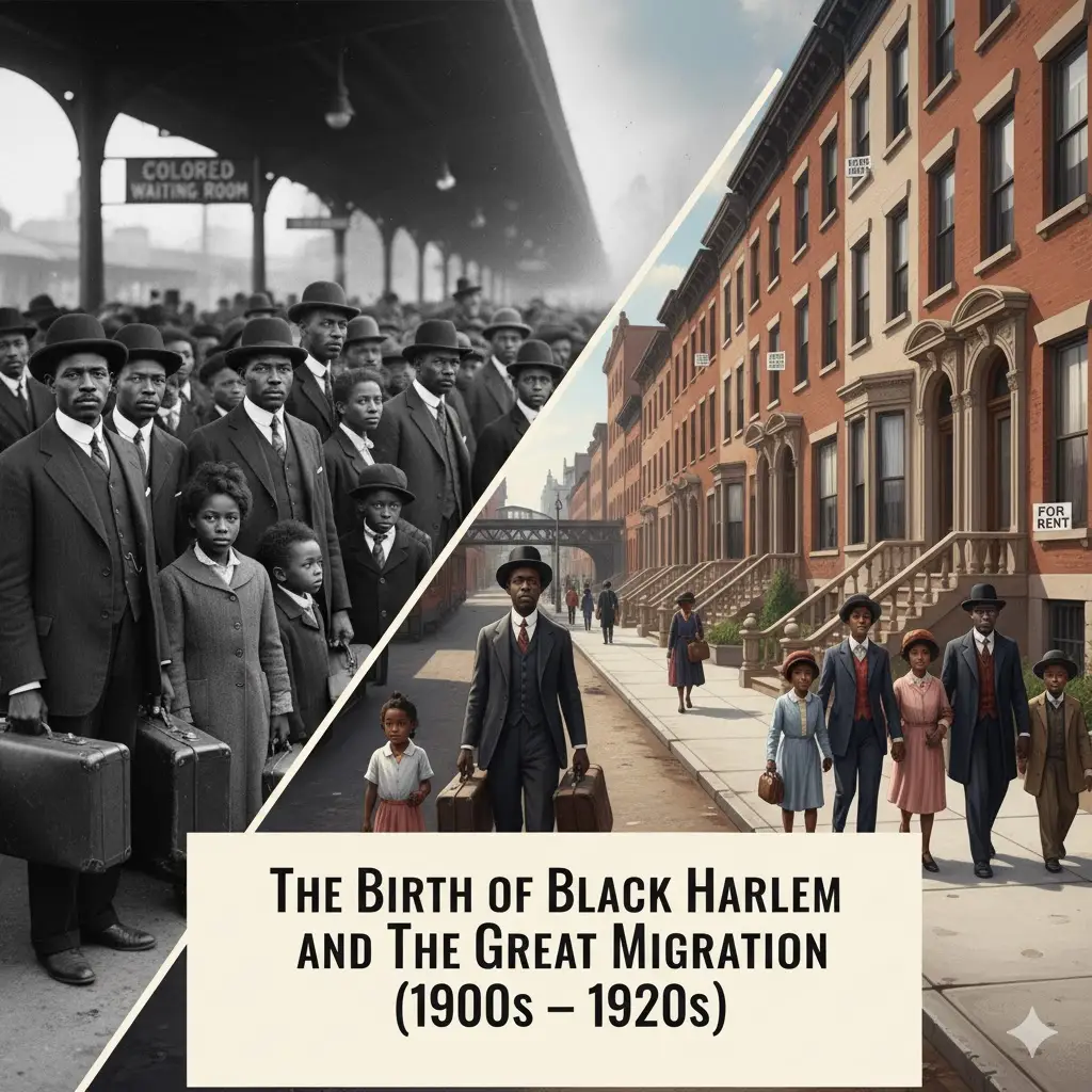 It shows The Birth of Black Harlem and The Migration (1900s – 1920s)
