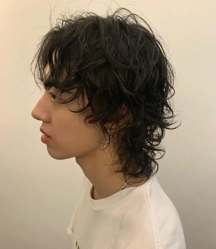 A boy showing korean wolf cut style