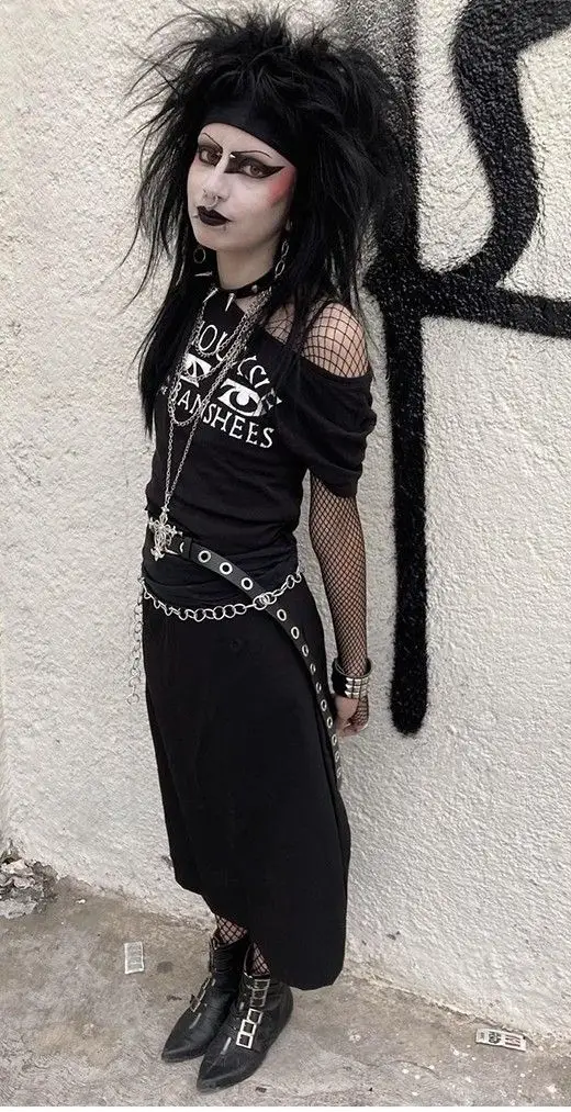 a girl in gothic style dress