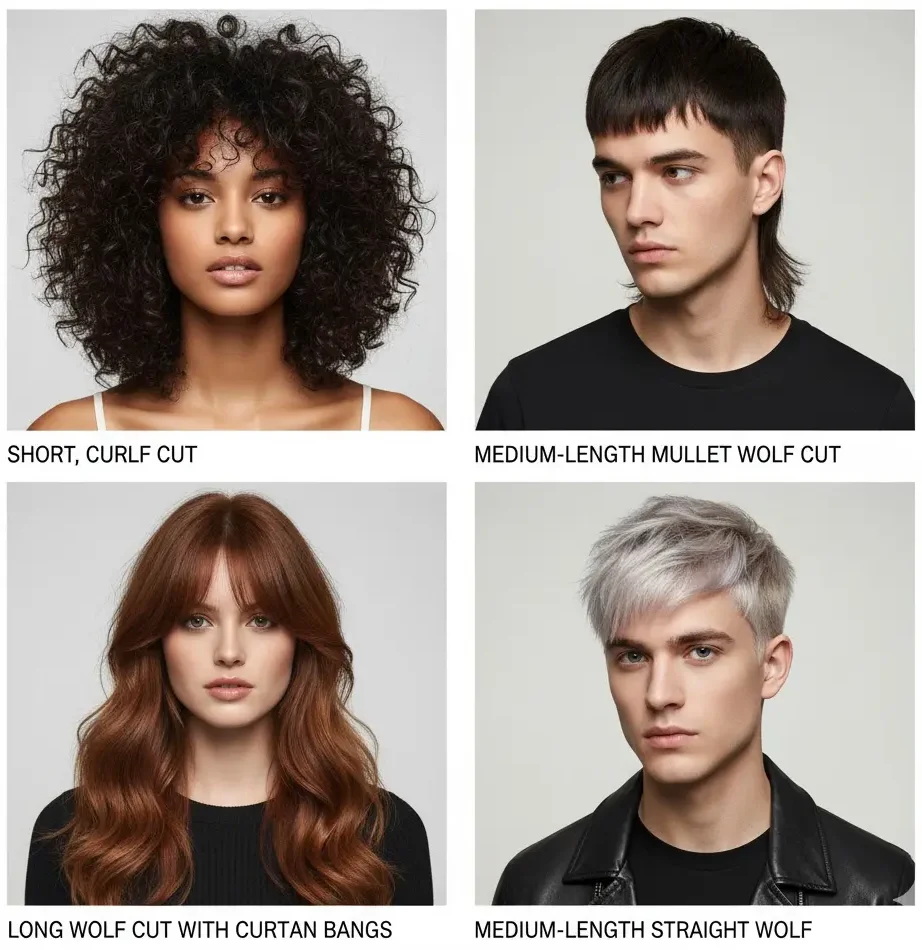 4 different hair cut hair style for men and womens