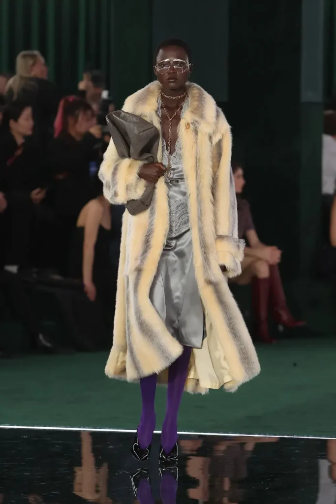 A girl on ramp with Gucci Fall/ Winter 2025 Milan Global Runway SS/RtW Collection