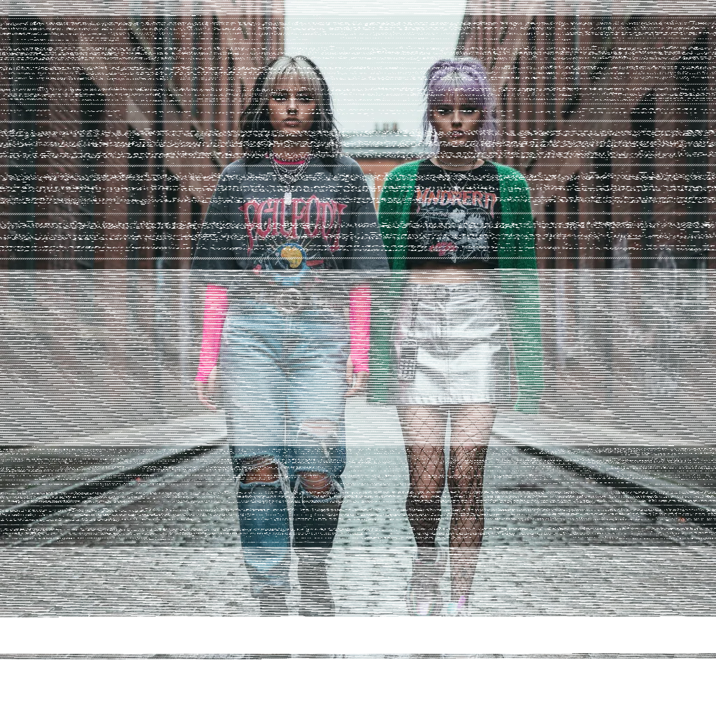 2 girls in Y2K Grunge Fashion clothing.