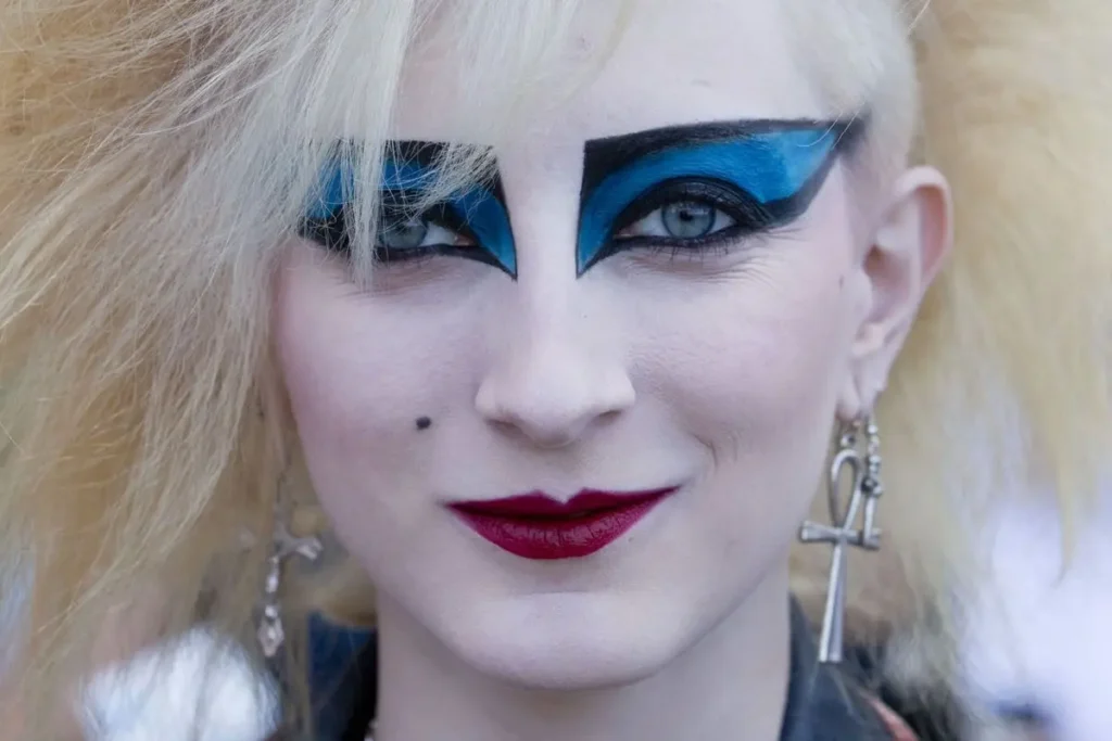 a girl with trad goth makeup