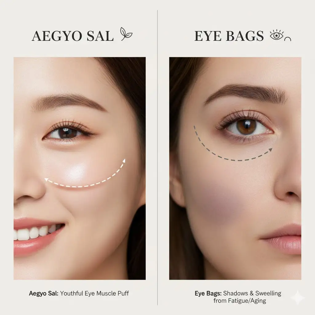 Comperison of difference between Eye Bags and Aegyo Sal