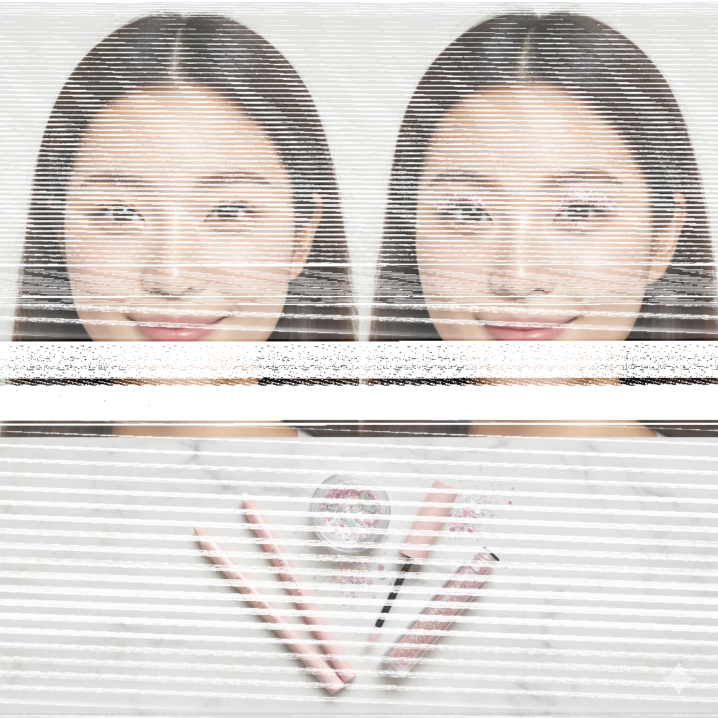 2 different girls with different makeup look down side showing used aegyo sal makeup products products