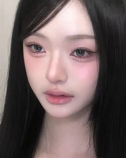 a girl with Korean aegyo sal makeup