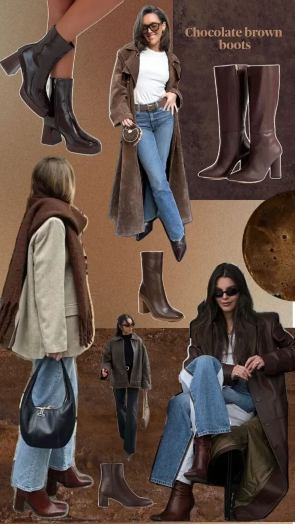 All girls and accessories and dresses in images are in Brown Suede