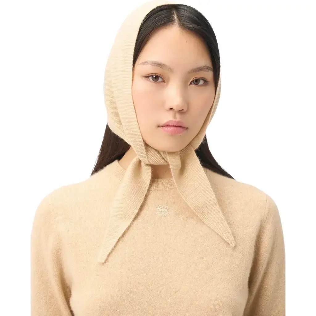 a girl wearing r 2026 winter trend scarf and sweater