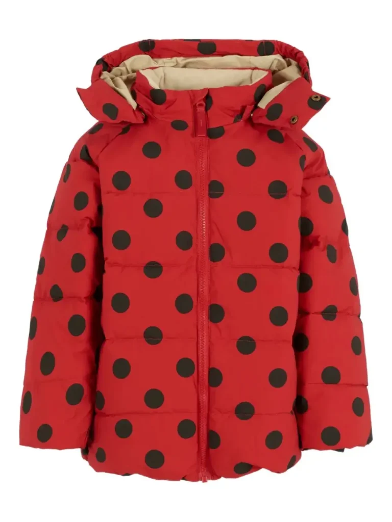 polka dot coat on a flat surface