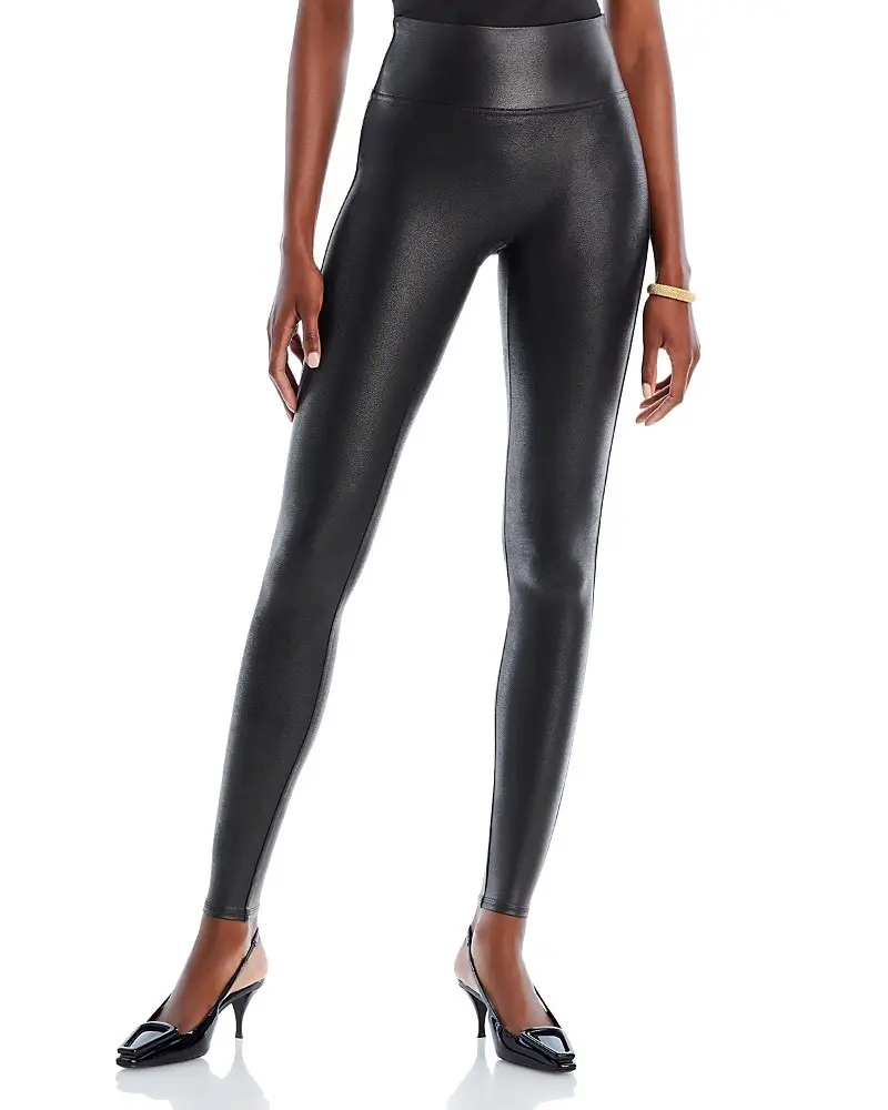a girl with leather pant