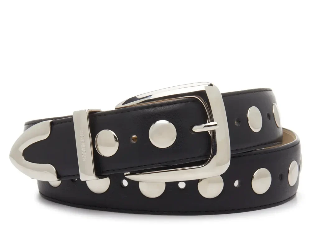 punk style belt on flat surface