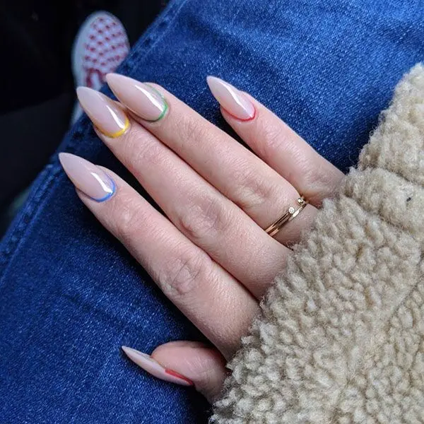 A girl hand showing Mountain Peak Nails Shape