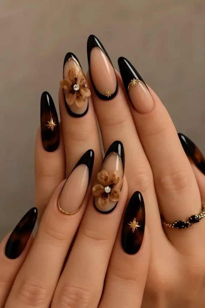 a girl 2 hands showing stylish oval nails