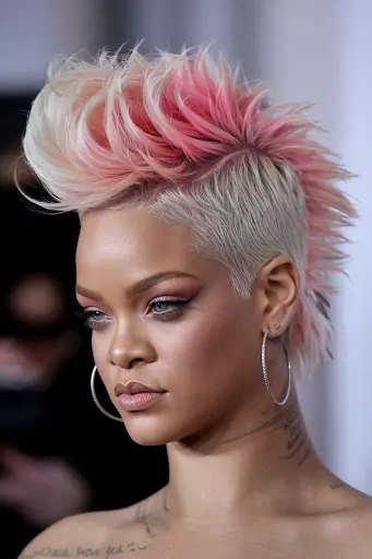 a actress with punk hairstyle