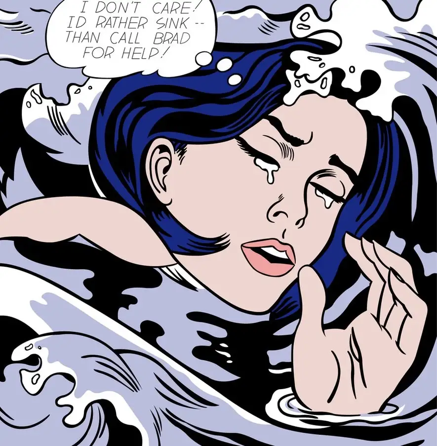 Roy Lichtenstein, American artist artwork the drowing girl