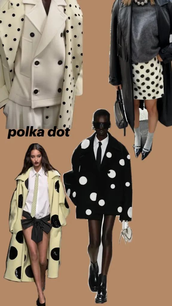 4 different girls with different polka dots