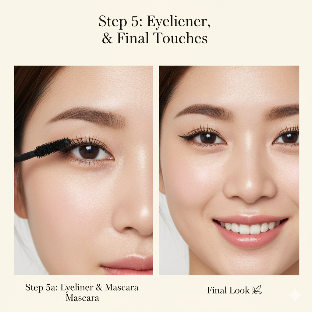 Step 5: Eyeliner, Mascara & Final Touches