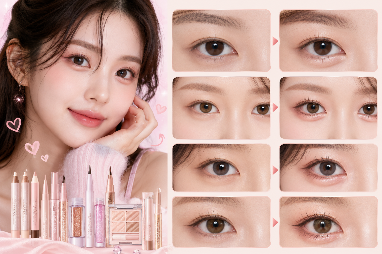 Korean aegyo sal makeup looks different eyes
