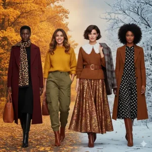 all 4 girls showing different fall winter 2025/26 fashion trends