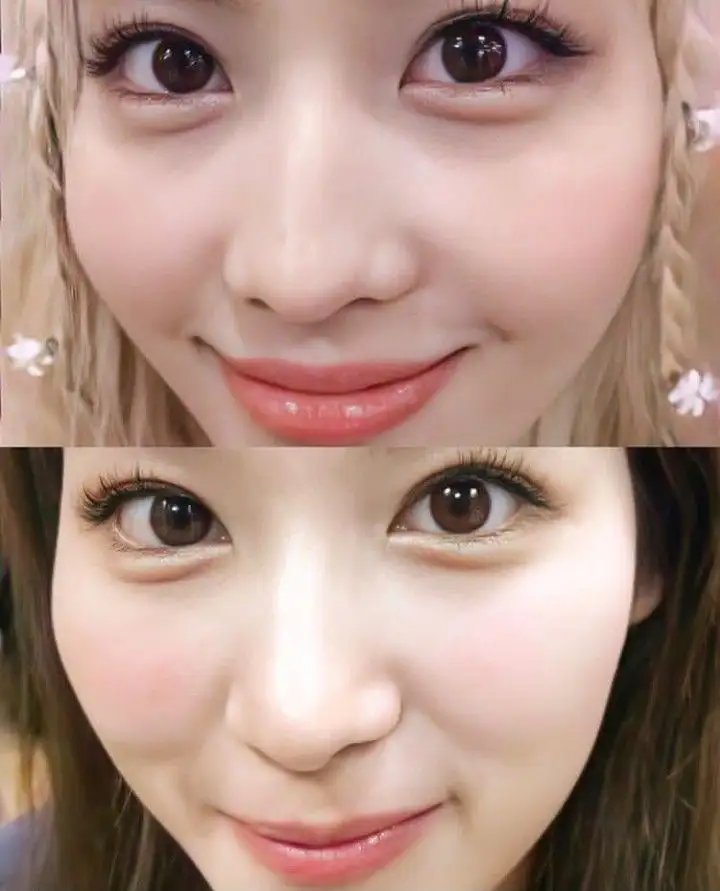 sana twice with aegyo sal look