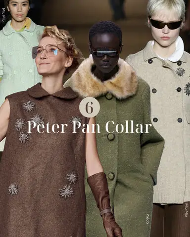 different 4 girls wearing Peter Pan Collar fall winter trend dress