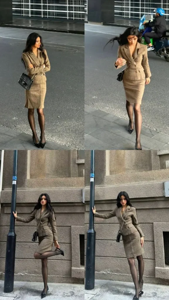 4 girls with different office style looks