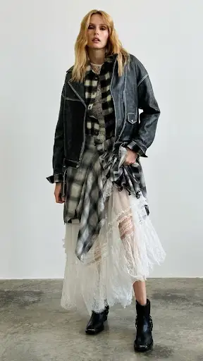 a girl in boho chic look dress