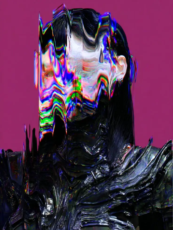 a girls glitch image