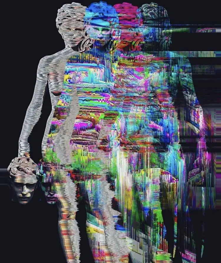 a girl glitch image