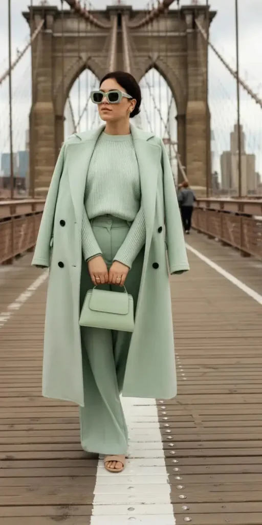 monochrome sage look